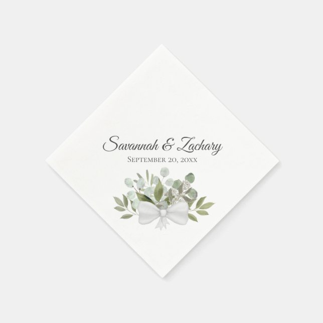 Rustic Eucalyptus & Greenery Elegant Wedding Napkin (Corner)