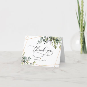 Rustic Eucalyptus Greenery Gold Geometric Card