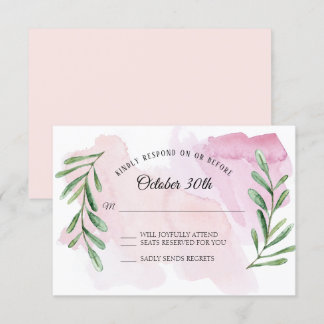 Rustic Eucalyptus Greenery Modern Watercolor RSVP Invitation