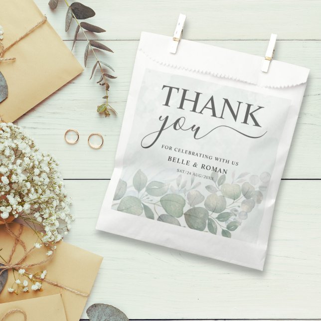 Rustic Eucalyptus Greenery Watercolor Wedding  Favour Bags (Creator Uploaded)
