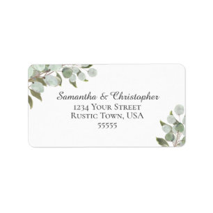 Rustic Eucalyptus & Greenery Wedding Address Label