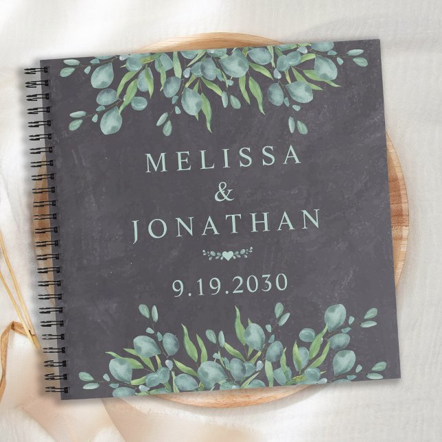 Rustic Eucalyptus Greenery Wedding Guestbook Notebook (Creator Uploaded)