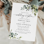 Rustic Eucalyptus Greenery Wedding Reception Invitation<br><div class="desc">This elegant collection features mixed watercolor greenery leaves paired with a classy serif & delicate sans font in black,  with a monogram on the back. Matching items available.</div>