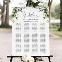 Rustic Eucalyptus Greenery Wedding Seating Chart