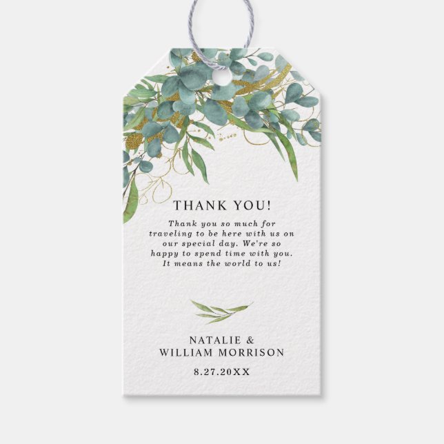 Rustic Eucalyptus & Laurel Gift Tag (Front)