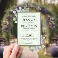 Rustic Eucalyptus & Lavender Stylish Text Wedding