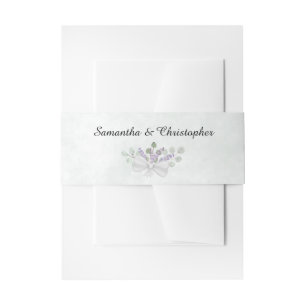 Rustic Eucalyptus & Lavender Watercolor Wedding Invitation Belly Band