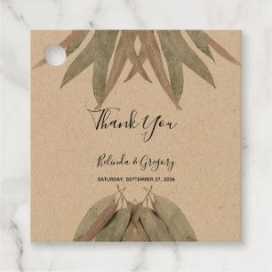 Rustic Eucalyptus Leaf Wedding Gift Favour Tags