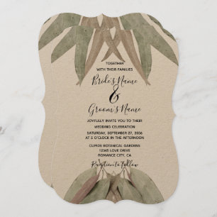 Rustic Eucalyptus Leaf Wedding Invitations