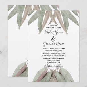 Rustic Eucalyptus Leaf Wedding Invitations
