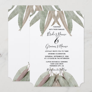 Rustic Eucalyptus Leaf Wedding Invitations