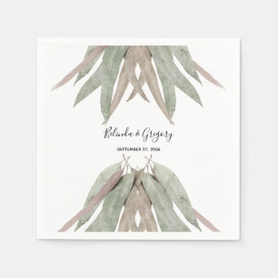 Rustic Eucalyptus Leaf Wedding Napkin