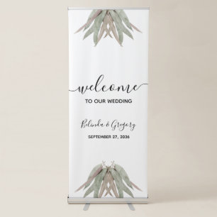 Rustic Eucalyptus Leaf Wedding Welcome Sign