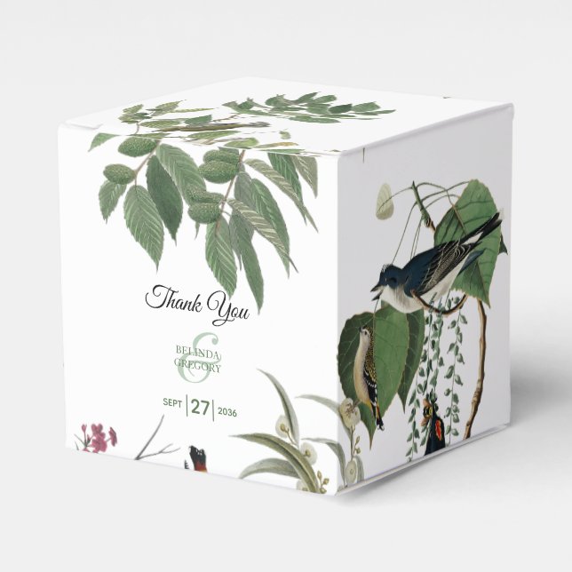 Rustic Eucalyptus Leaves Vintage Greenery Wedding Favour Box (Front Side)