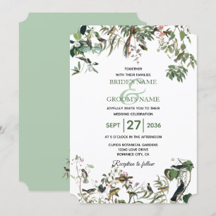 Rustic Eucalyptus Leaves Vintage Greenery Wedding Invitation