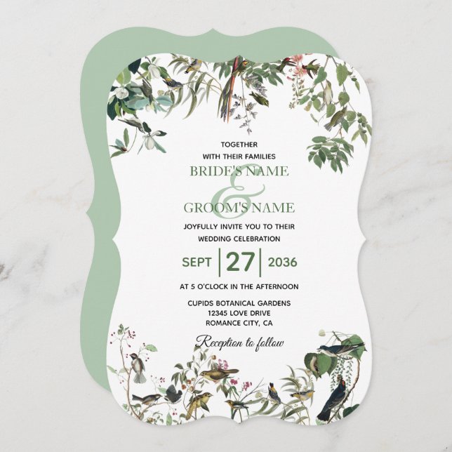 Rustic Eucalyptus Leaves Vintage Greenery Wedding Invitation (Front/Back)