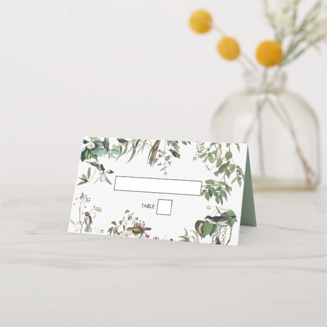 Rustic Eucalyptus Leaves Vintage Greenery Wedding Place Card (Front)