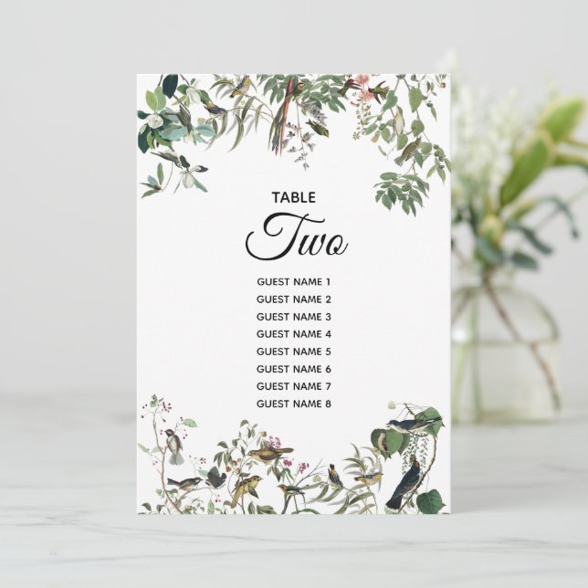 Rustic Eucalyptus Leaves Wedding Flat Table Card (Standing Front)
