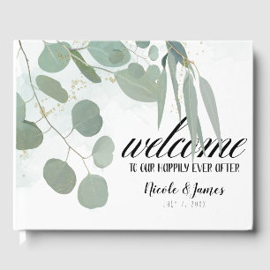 Rustic Eucalyptus Minimal Chic Greenery Wedding Guest Book