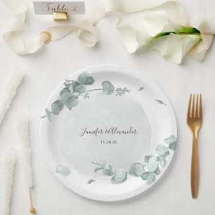 Rustic Eucalyptus Paper Plate