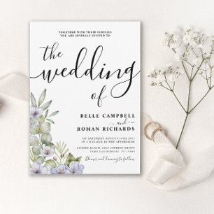 Rustic Eucalyptus & Purple Floral Wedding  Invitation