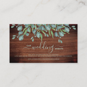 Rustic Eucalyptus QR Code Online Wedding RSVP Card