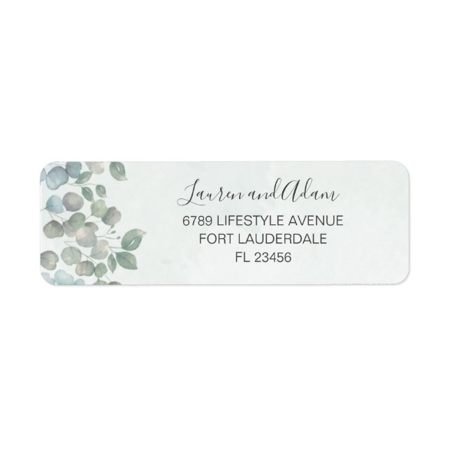 Rustic Eucalyptus Sage Green Address Label (Front)