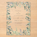 Rustic Eucalyptus Save the Date Acrylic Invitations<br><div class="desc">Looking for Luxury, Chic, Modern & and Elegant Photo Save the Date? If so, this invite is for you. It's the most unique Save the Date you can get, one with your photo. It's made with hand painted, eucalyptus. And the design is elegant, chic, and modern. It fits summer weddings,...</div>