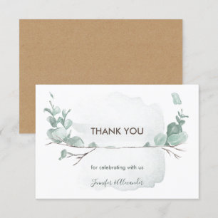Rustic Eucalyptus Thank You Card