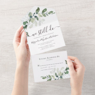Rustic Eucalyptus Vow Renewal All In One Invitatio All In One Invitation