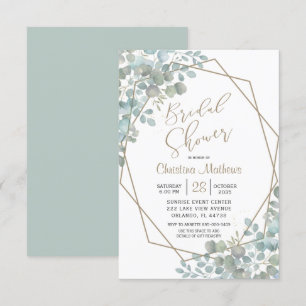 Rustic Eucalyptus Watercolor Bridal Shower Invitation