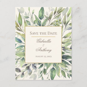 Rustic Eucalyptus Watercolor Save the Date