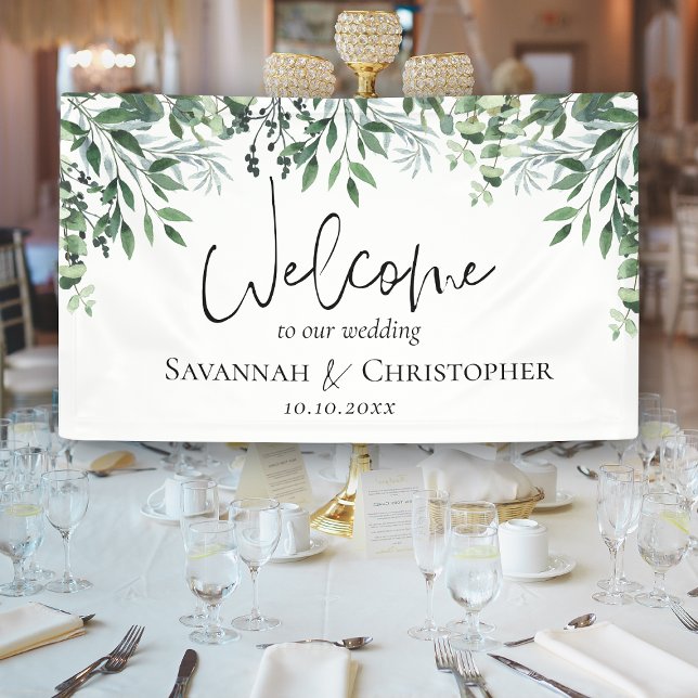 Rustic Eucalyptus Wedding Banner (Rustic Eucalyptus Wedding Banner)