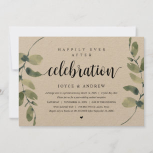 Rustic Eucalyptus, Wedding Elopement Celebration I Invitation