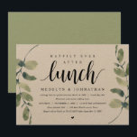 Rustic Eucalyptus, Wedding Elopement Lunch Invitat Invitation<br><div class="desc">Modern Rustic Greenery Eucalyptus,  Black Script,  Kraft themed invitation card (with card title: Happily Ever After Brunch). It is perfect for your wedding elopement lunch / post wedding celebration party. Add your details in matching black font / lettering.

#TeeshaDerrick</div>