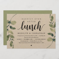 Rustic Eucalyptus, Wedding Elopement Lunch Invitat