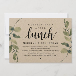 Rustic Eucalyptus, Wedding Elopement Lunch Invitation