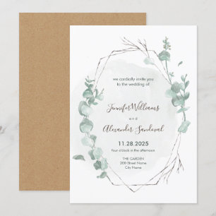 Rustic Eucalyptus Wedding Invitation