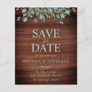 Rustic Eucalyptus Wedding QR Code Save The Date