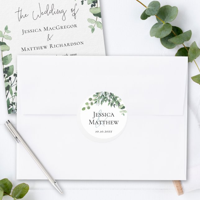 Rustic Eucalyptus Wedding Stickers (Rustic Eucalyptus Wedding Stickers)