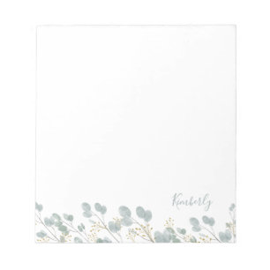 Rustic Eucalyptus with Name Notepad