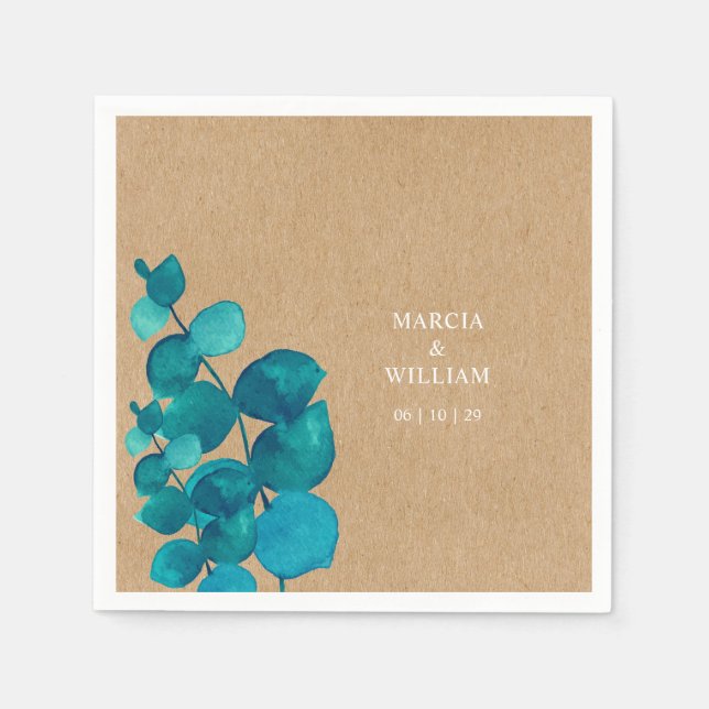 Rustic Eucalyptus Woodland Napkin (Front)