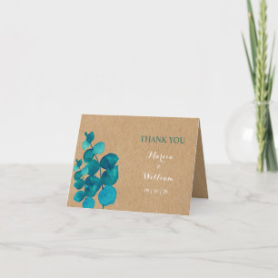 Rustic Eucalyptus Woodland Wedding Thank You Card