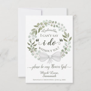 Rustic Eucalyptus Wreath Be my Flower Girl Card