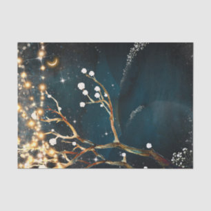 Rustic Evening Tree Lights Starry Night Wedding Tissue Paper
