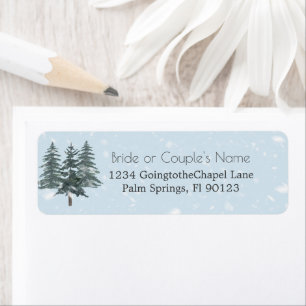 Rustic Evergreen Winter Pine Trees Return Address