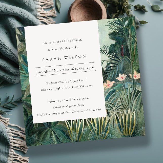 Rustic Exotic Tropical Forest Baby Shower Invite (Creator Uploaded)
