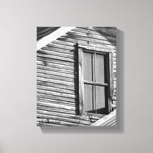 Rustic Exterior of House with Window Canvas Print