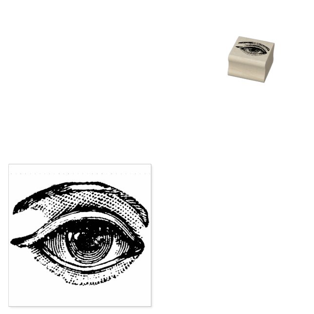 Rustic Eyeball Vintage Rubber Stamp (Stamped)