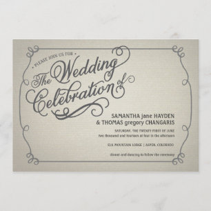 Rustic Fade Cream Wedding Invitation